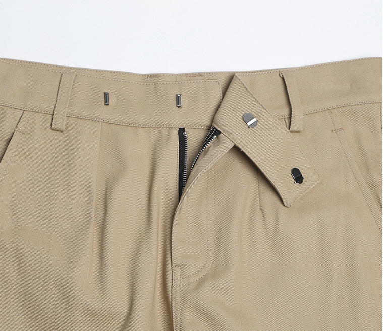 Thom Browne Style Men's Casual Cargo Pants - 100% Cotton with Adjustable Backstrap with Signature...