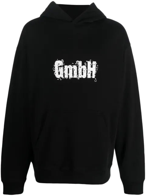 GmbH logo-print organic-cotton hoodie