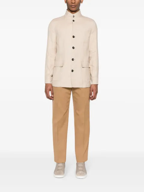 Zegna linen-blend shirt jacket