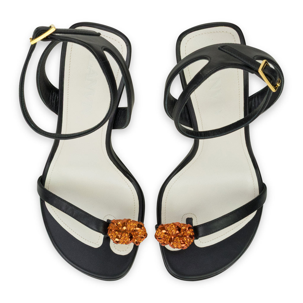 BLACK 95MM SWING SANDAL-MELODIE JEWELS HEELS