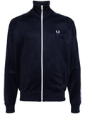 Fred Perry wreath-embroidered logo-tape track jacket