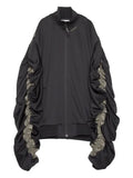 Yoshiokubo ruched-sleeves zip-up jacket