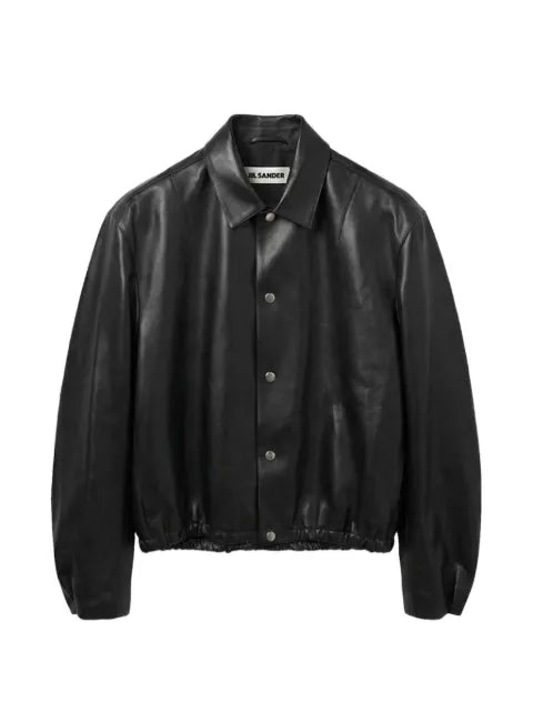 Jil Sander elasticated-hem leather jacket