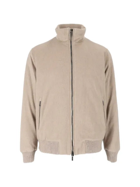 Peserico zip-up ribbed-trim jacket
