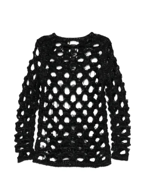 Black Comme Des Garçons openwork sweater