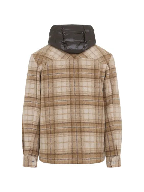 Moncler Nyvalin check-pattern hooded down jacket