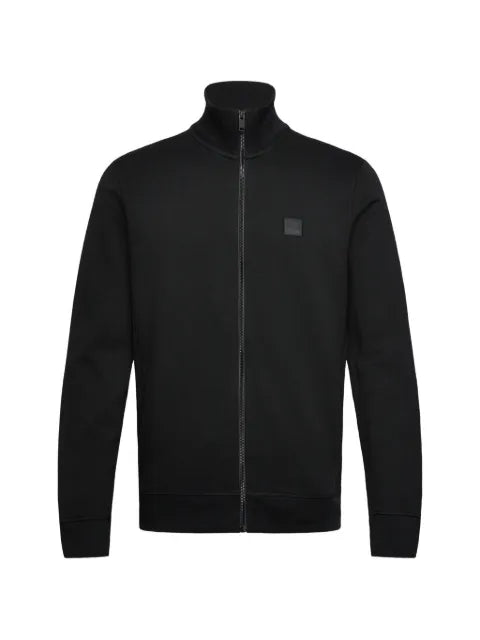 BOSS cotton-jersey jacket with logo badge