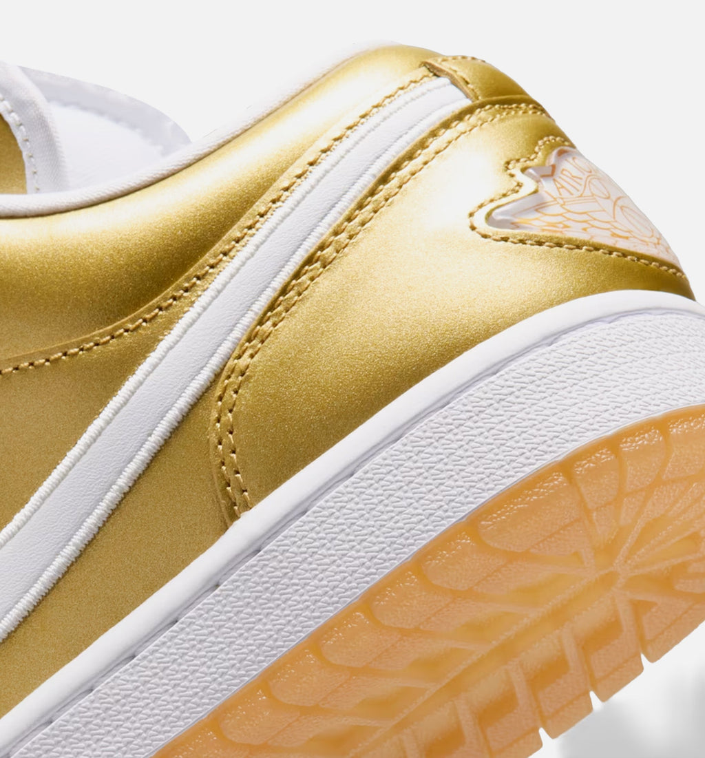 Air Jordan 1 Low Gold Women's Lifestyle Shoes - Gold/White/Gum Yellow