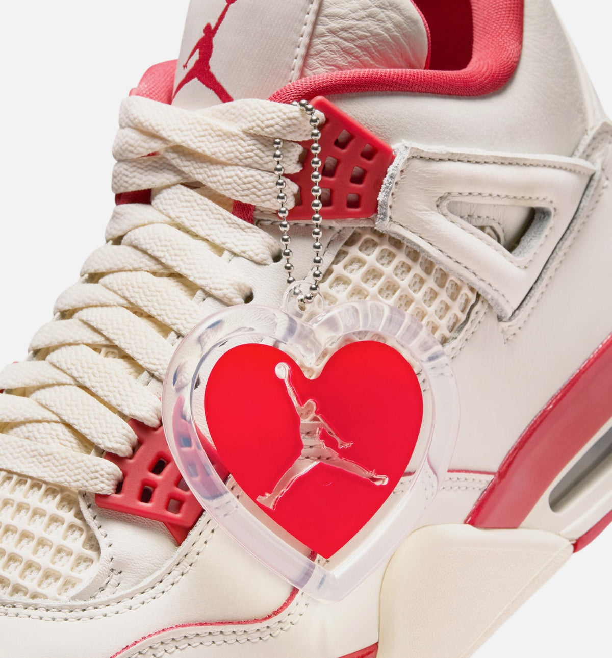 Air Jordan 4 Retro Valentine’s Day – Women's Lifestyle Shoe in Pale Ivory/Sierra Red/Tough Red