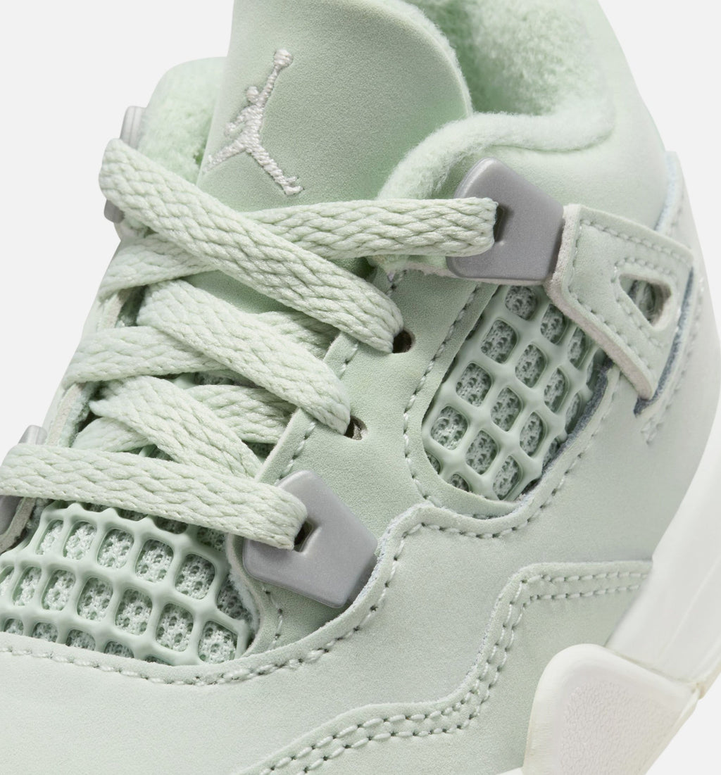 Air Jordan 4 Retro Abundance – Infant & Toddler Lifestyle Shoe | Seafoam/Sail/Metallic Silver