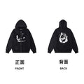 ERD Graphic Print Zip-Up Hoodie — Black