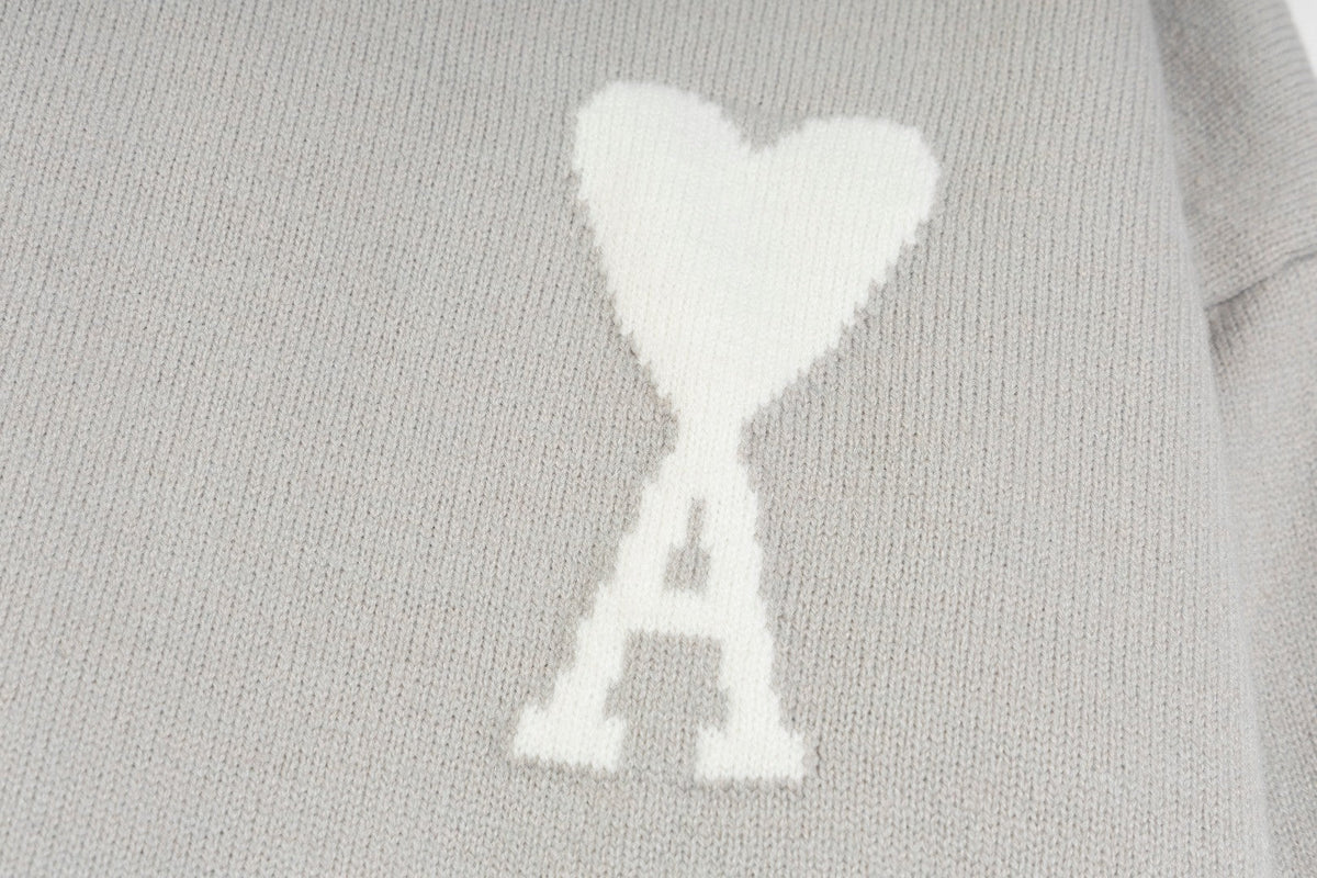 AMI Paris Classic Jacquard Heart Crewneck Sweater – 2025SS