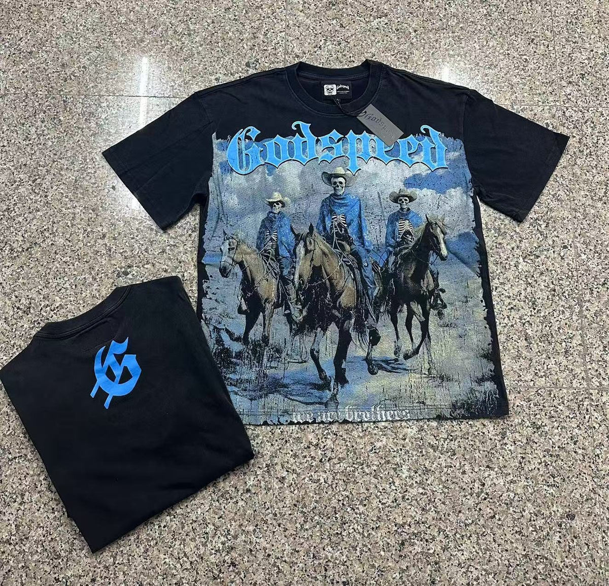 Godspeed Washed Black Rock Graphic T-Shirt