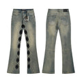 LOSTSHDWS Floral Applique Light Blue Flare Jeans