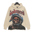Godspeed Astronaut Skull Graphic Washed Raw Hem Hoodie