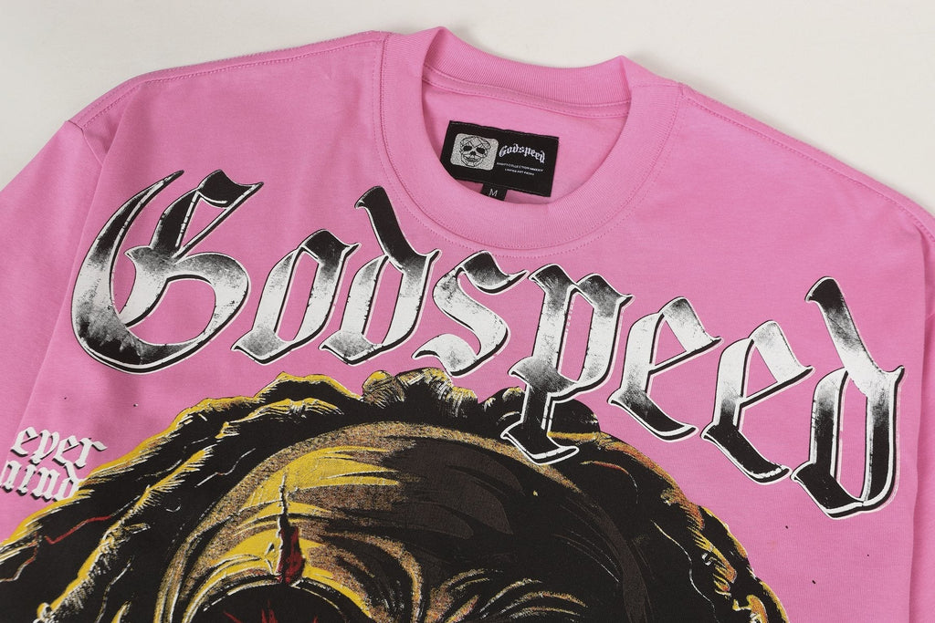 Godspeed Pink Skull Graphic T-Shirt