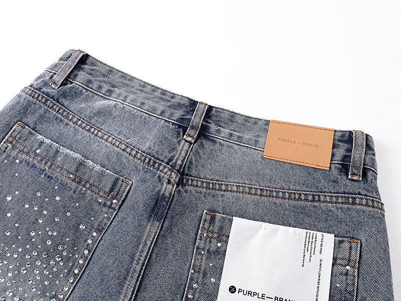 Purple Brand Rhinestone Splatter Denim Shorts