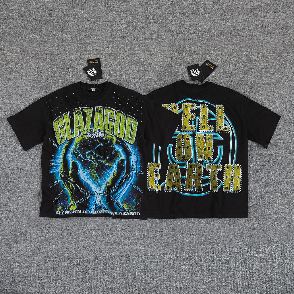 GLAZAGOD Hell on Earth Graphic T-Shirt