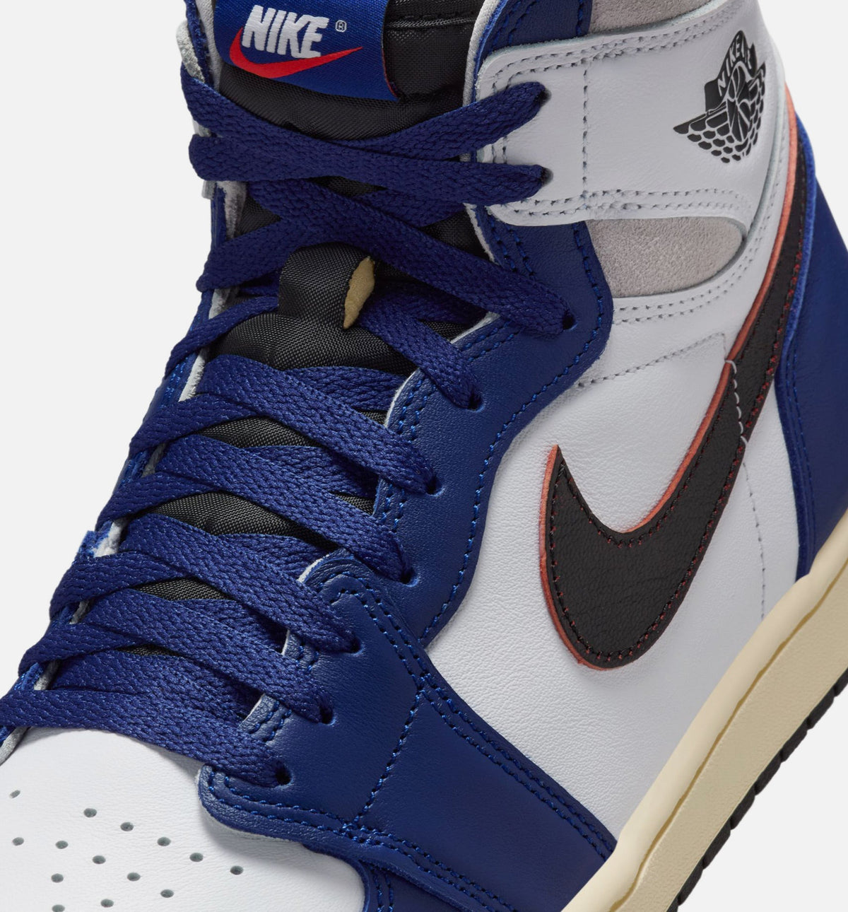 Air Jordan 1 Retro High OG Mens Lifestyle Shoe - White/Black/Neutral Grey/Deep Royal Blue