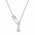 Vivienne Westwood Style 3D Orb Safety Pin Necklace