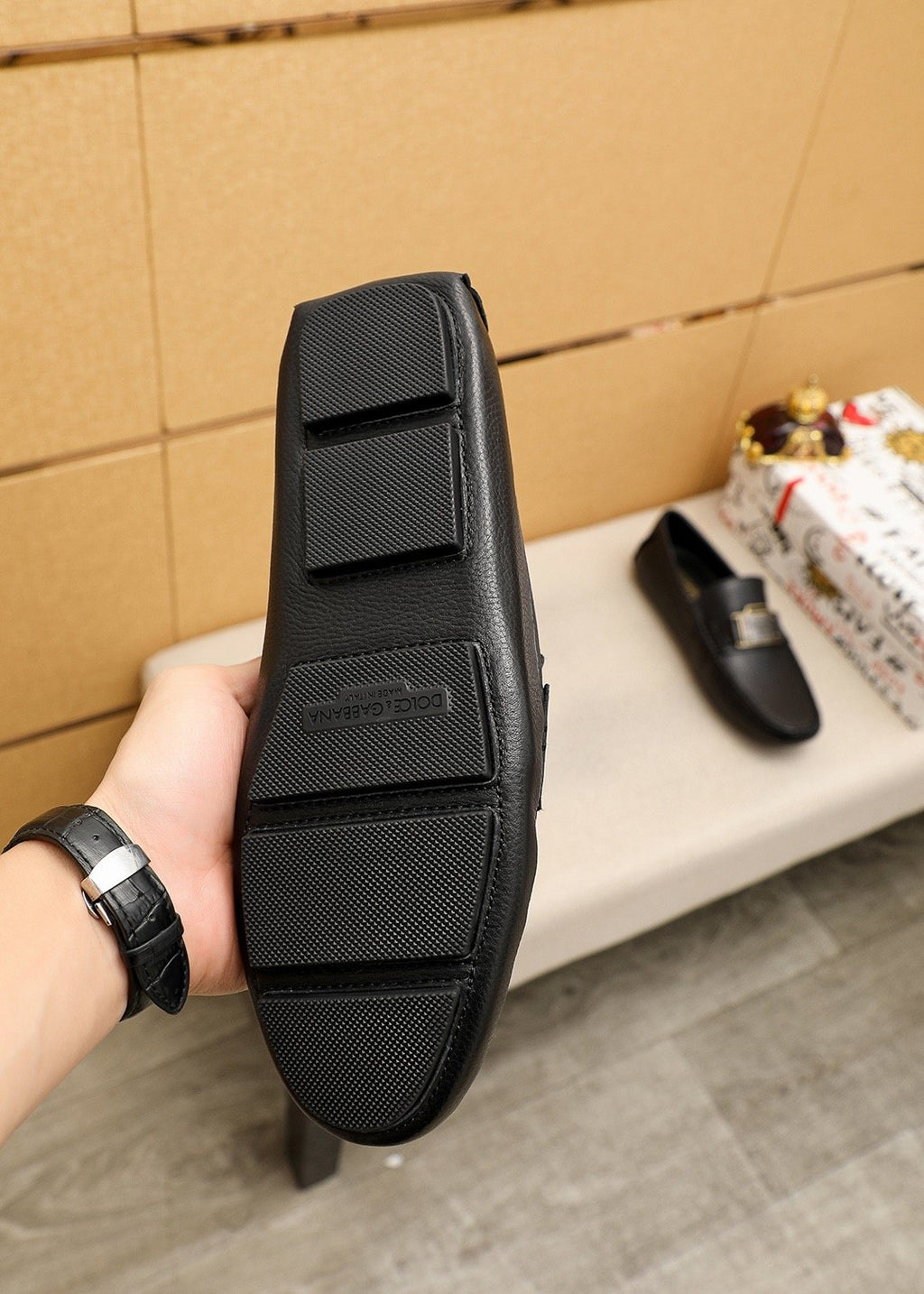 Dolce & Gabbana Men's Black Buckle Loafers