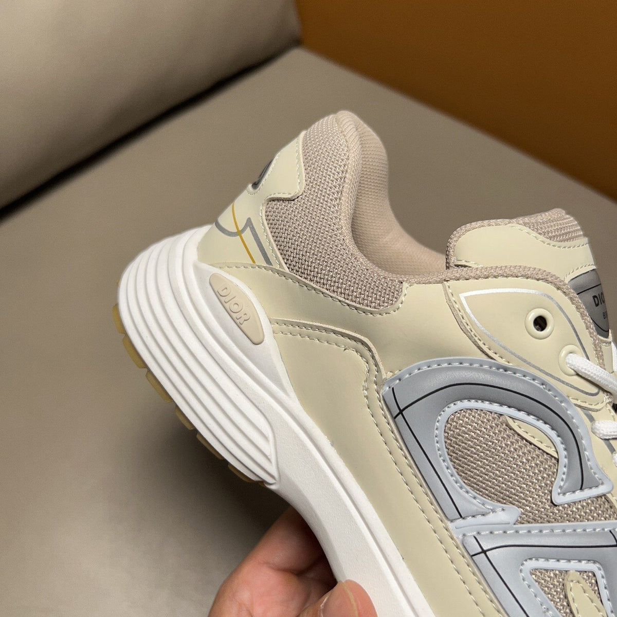 Dior B30 Cream and Gray Sneakers