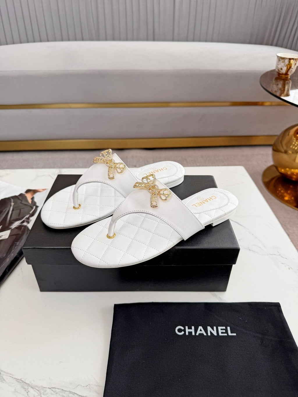 Quilted Bow Sandals