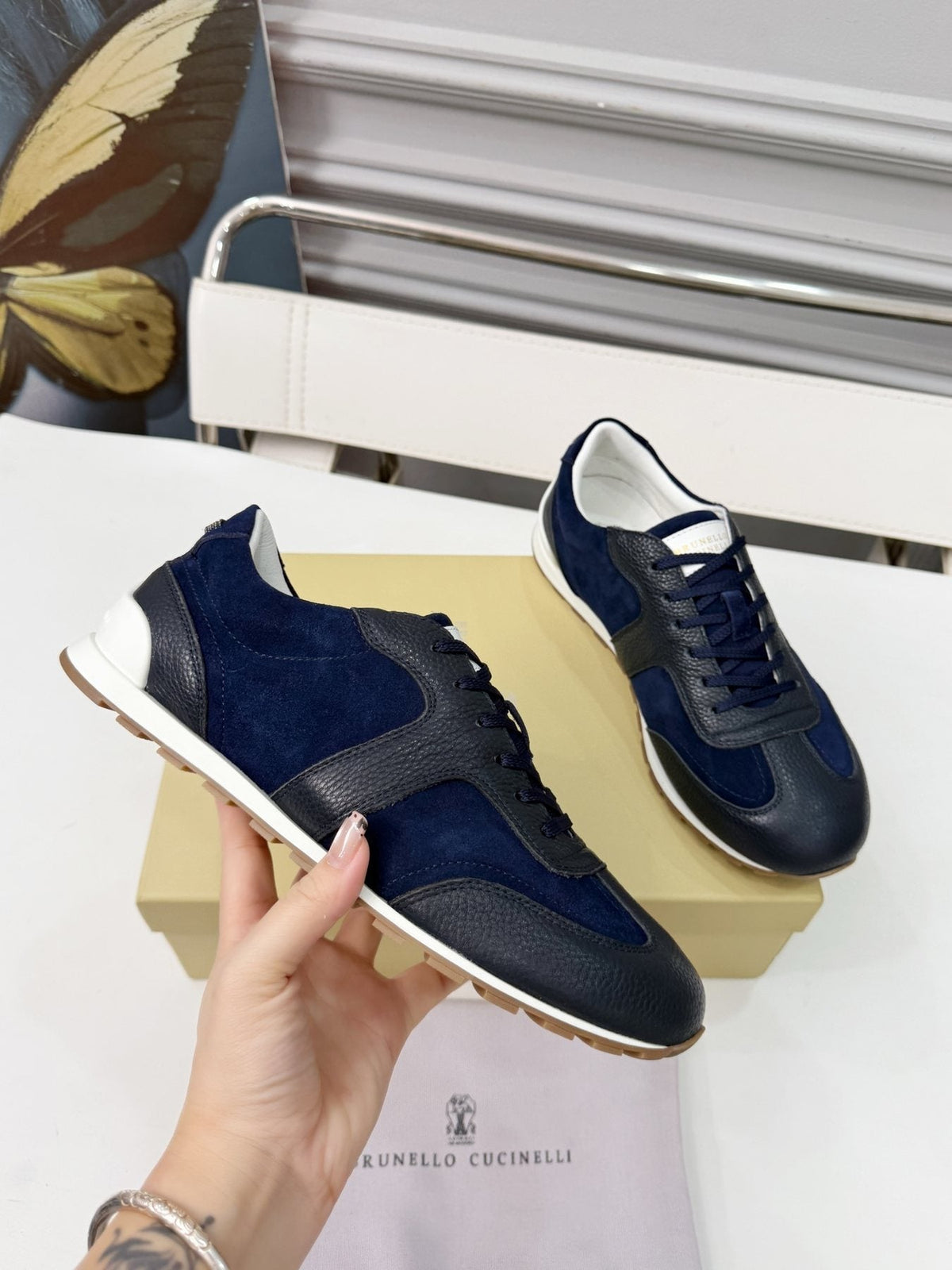 Brunello Cucinelli Paneled Low-Top Sneakers