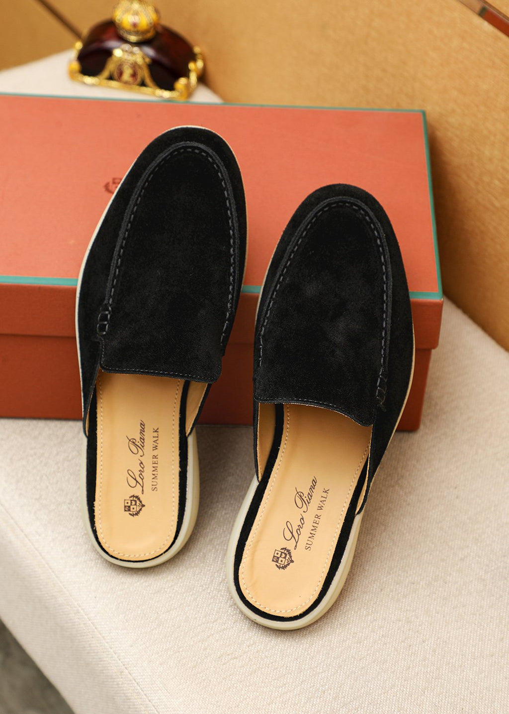 Loro Piana Suede Backless Loafers