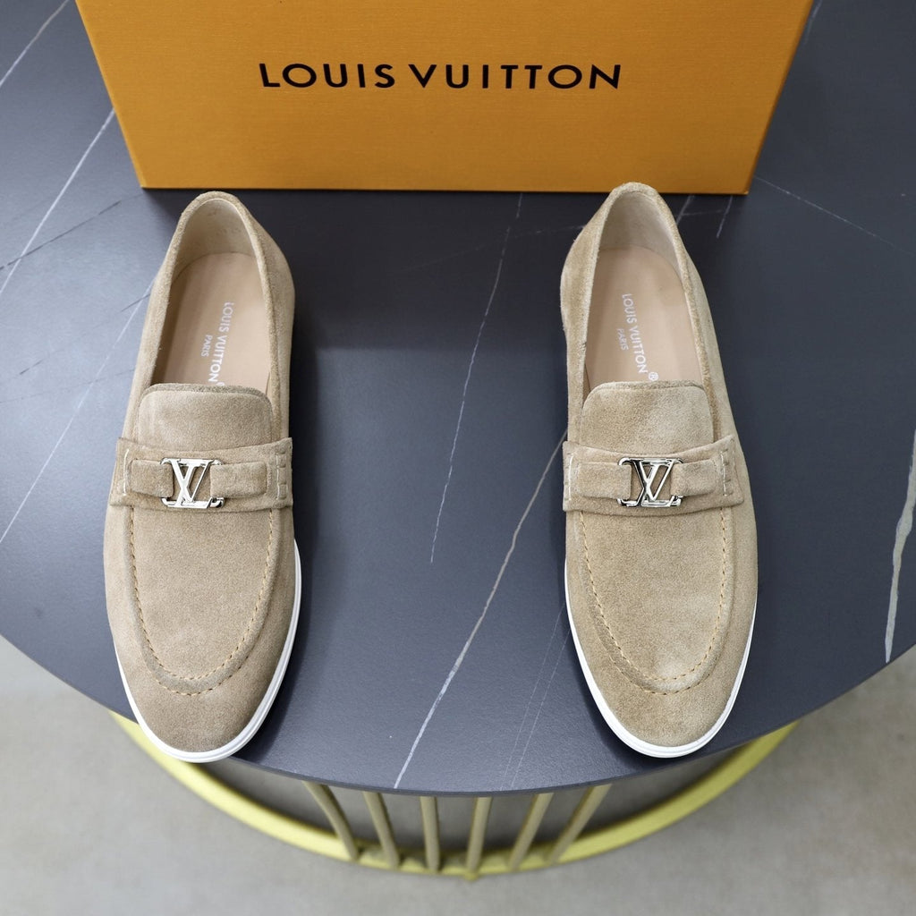 Louis Vuitton Men's Suede-Like Metal Hardware Loafers